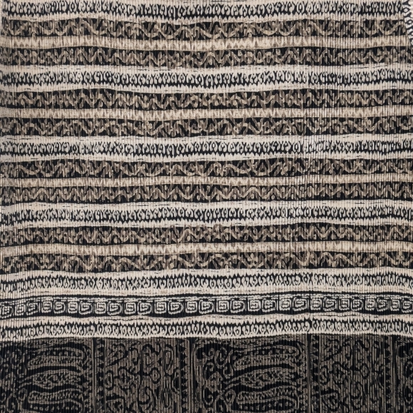 Vintage Y2K Crinkle Pleat Geometric Aztec Neutral Tank Top sz M - Picture 2 of 7